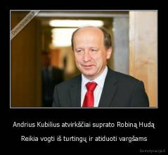 Andrius Kubilius atvirkščiai suprato Robiną Hudą - Reikia vogti iš turtingų ir atiduoti vargšams