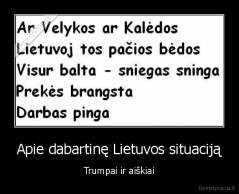 Apie dabartinę Lietuvos situaciją - Trumpai ir aiškiai