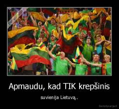 Apmaudu, kad TIK krepšinis - suvienija Lietuvą..