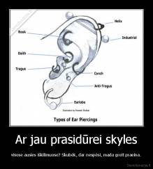 Ar jau prasidūrei skyles - visose ausies iškilimuose? Skubėk, dar nespėsi, mada greit praeina.