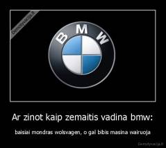 Ar zinot kaip zemaitis vadina bmw: - baisiai mondras wolsvagen, o gal bibis masina wairuoja