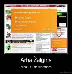 Arba Žalgiris - arba - tu be nuomonės