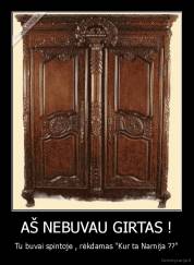 AŠ NEBUVAU GIRTAS ! - Tu buvai spintoje , rėkdamas "Kur ta Narnija ??"