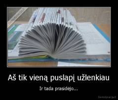 Aš tik vieną puslapį užlenkiau - Ir tada prasidėjo...