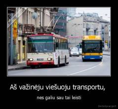 Aš važinėju viešuoju transportu,  - nes galiu sau tai leisti