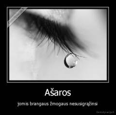 Ašaros - jomis brangaus žmogaus nesusigrąžinsi