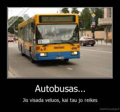 Autobusas... - Jis visada veluos, kai tau jo reikes