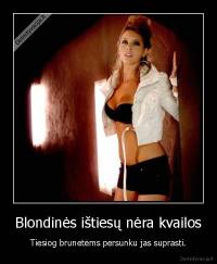 Blondinės ištiesų nėra kvailos - Tiesiog brunetėms persunku jas suprasti.