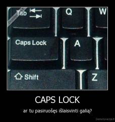 CAPS LOCK - ar tu pasiruošęs išlaisvinti galią?