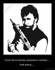 Chuck Norris laimėjo spoksojimo varžybas ... - Prieš statulą ...  