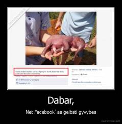 Dabar, - Net Facebook`as gelbsti gyvybes