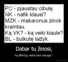 Dabar tu žinosi, - ką ištikrūjų veikia tavo draugai !