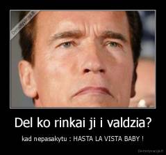 Del ko rinkai ji i valdzia? - kad nepasakytu : HASTA LA VISTA BABY !