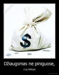 Džiaugsmas ne piniguose, - o jų kiekyje