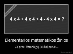 Elementarios matematikos žinios - 73 proc. žmonių jų iki šiol neturi..