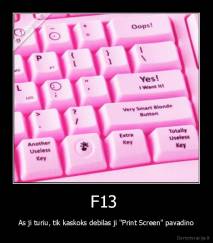 F13  - As ji turiu, tik kaskoks debilas ji "Print Screen" pavadino