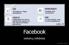 Facebook - veiksmų reikšmės