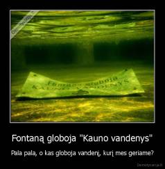 Fontaną globoja "Kauno vandenys" - Pala pala, o kas globoja vandenį, kurį mes geriame?