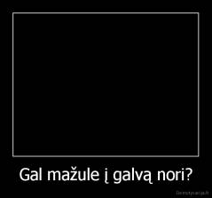 Gal mažule į galvą nori? - 