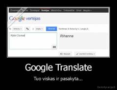 Google Translate - Tuo viskas ir pasakyta...