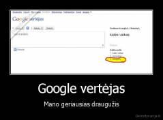 Google vertėjas - Mano geriausias draugužis