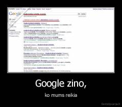 Google zino, - ko mums reikia