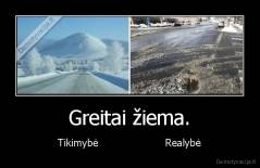 Greitai žiema. - Tikimybė                     Realybė