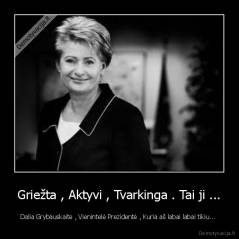Griežta , Aktyvi , Tvarkinga . Tai ji ... - Dalia Grybauskaite , Vienintelė Prezidentė , Kuria aš labai labai tikiu... 