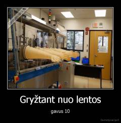 Gryžtant nuo lentos - gavus 10