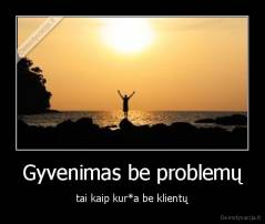 Gyvenimas be problemų - tai kaip kur*a be klientų