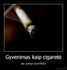 Gyvenimas kaip cigaretė - per greitai susmilksta