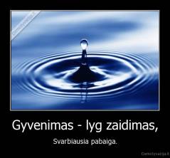 Gyvenimas - lyg zaidimas, - Svarbiausia pabaiga.