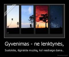 Gyvenimas - ne lenktynės, - Sustokite, išgirskite muziką, kol nesibaigė daina..