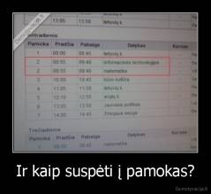 Ir kaip suspėti į pamokas? - 