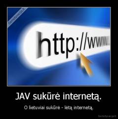 JAV sukūrė internetą. - O lietuviai sukūrė - lėtą internetą.