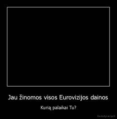 Jau žinomos visos Eurovizijos dainos - Kurią palaikai Tu?