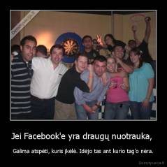 Jei Facebook'e yra draugų nuotrauka,  - Galima atspėti, kuris įkėlė. Idėjo tas ant kurio tag'o nėra.