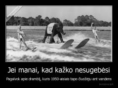Jei manai, kad kažko nesugebėsi - Pagalvok apie dramblį, kuris 1950-aisiais tapo čiuožėju ant vandens