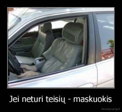 Jei neturi teisių - maskuokis - 