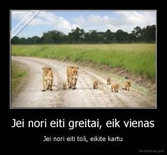 Jei nori eiti greitai, eik vienas - Jei nori eiti toli, eikite kartu