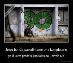 Jeigu bomžą pasodintume prie kompiuterio - jis iš karto pradėtų knaisiotis po Recycle Bin