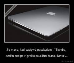 Jie mano, kad pasigyrė pasakydami: "Blemba,  - sėdžiu prie pc ir girdžiu paukščiai čiūlba, švinta"...