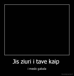 Jis ziuri i tave kaip  - i meslo gabala