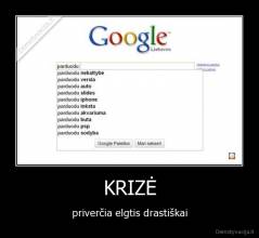 KRIZĖ - priverčia elgtis drastiškai