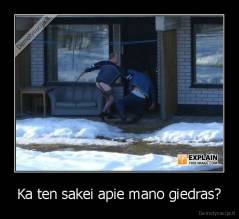 Ka ten sakei apie mano giedras? - 