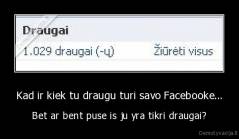 Kad ir kiek tu draugu turi savo Facebooke... - Bet ar bent puse is ju yra tikri draugai?