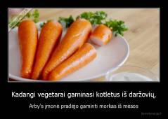 Kadangi vegetarai gaminasi kotletus iš daržovių, - Arby's įmonė pradėjo gaminti morkas iš mėsos