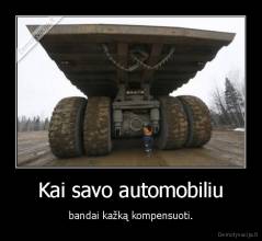 Kai savo automobiliu - bandai kažką kompensuoti.