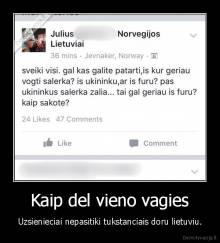 Kaip del vieno vagies - Uzsienieciai nepasitiki tukstanciais doru lietuviu.