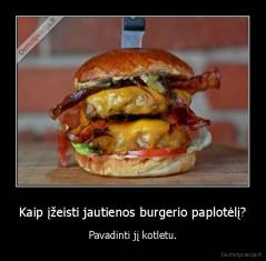 Kaip įžeisti jautienos burgerio paplotėlį? - Pavadinti jį kotletu.